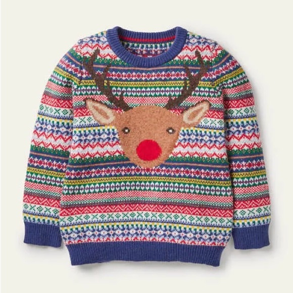 Mini Boden - Fair Isle Reindeer Sweater - Picture 1 of 3
